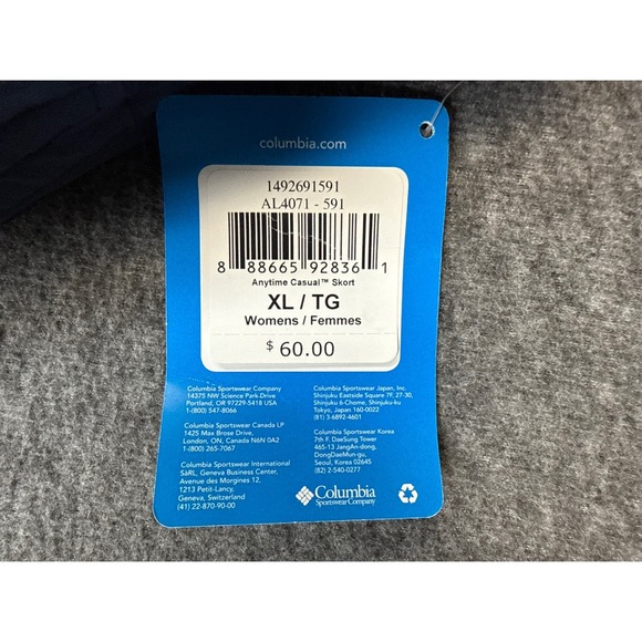 Columbia Womens Anytime Casual Skirt XL Blue Omni Shield Active Fit Skort‎ NWT - Picture 3 of 11